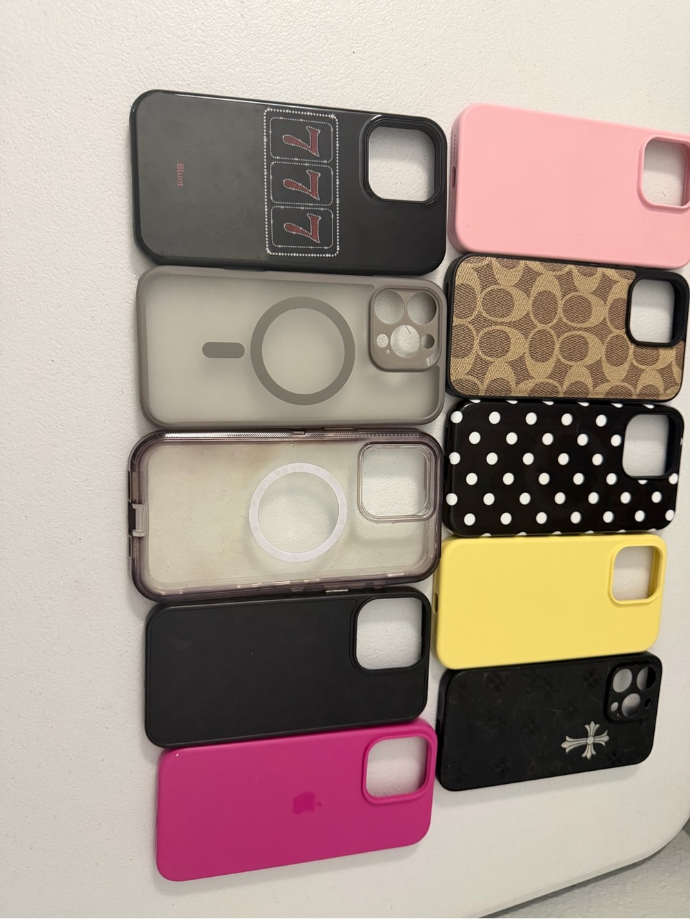 Amazon Assorted iPhone Case Lot - Pink, Black, Yellow, Brown, Clear, Polka Dot